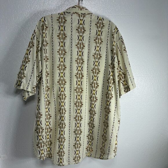 Mens Vintage Panhandle Slim Pearl Snap Western Aztec Shirt Short Sleeve XXL - Picture 2 of 14